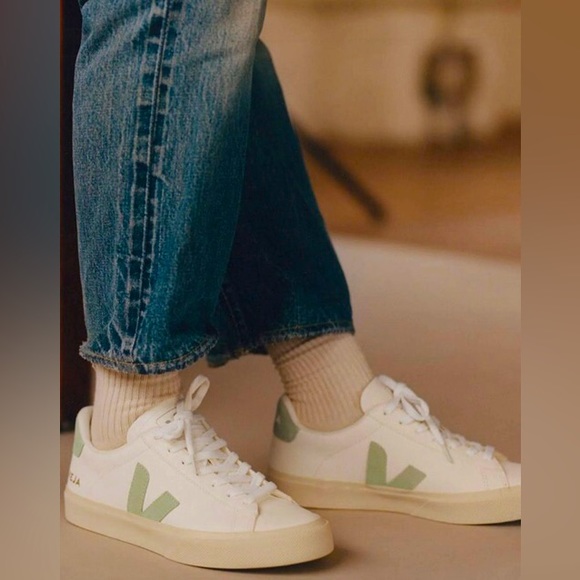 VEJA CAMPO CHROMEFREE LEATHER WHITE MATCHA sneakers - Picture 6 of 16